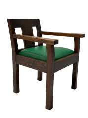 1920s Art Deco Modernist Desk and Armchair Set in Solid Oak